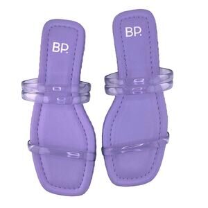 Nordstrom BP Viola Square Open Toe Lilac Braided Flat Slide Sandal Size 4M